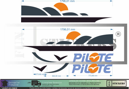 Sticker kit décoration latérales Pilote GALAXY – Compatible toutes marques camping-car