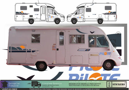 Sticker kit décoration latérales Pilote GALAXY – Compatible toutes marques camping-car