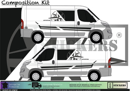 Sticker kit décoration Fiat ducato peugeot boxer Van  – Compatible touts modèles