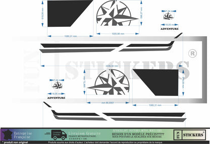 Sticker kit décoration Fiat ducato peugeot boxer Van  – Compatible touts modèles