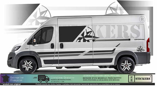 Sticker kit décoration intégral Fiat ducato peugeot boxer Van  – Compatible touts modèles