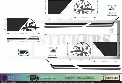 Sticker kit décoration intégral Fiat ducato peugeot boxer Van  – Compatible touts modèles