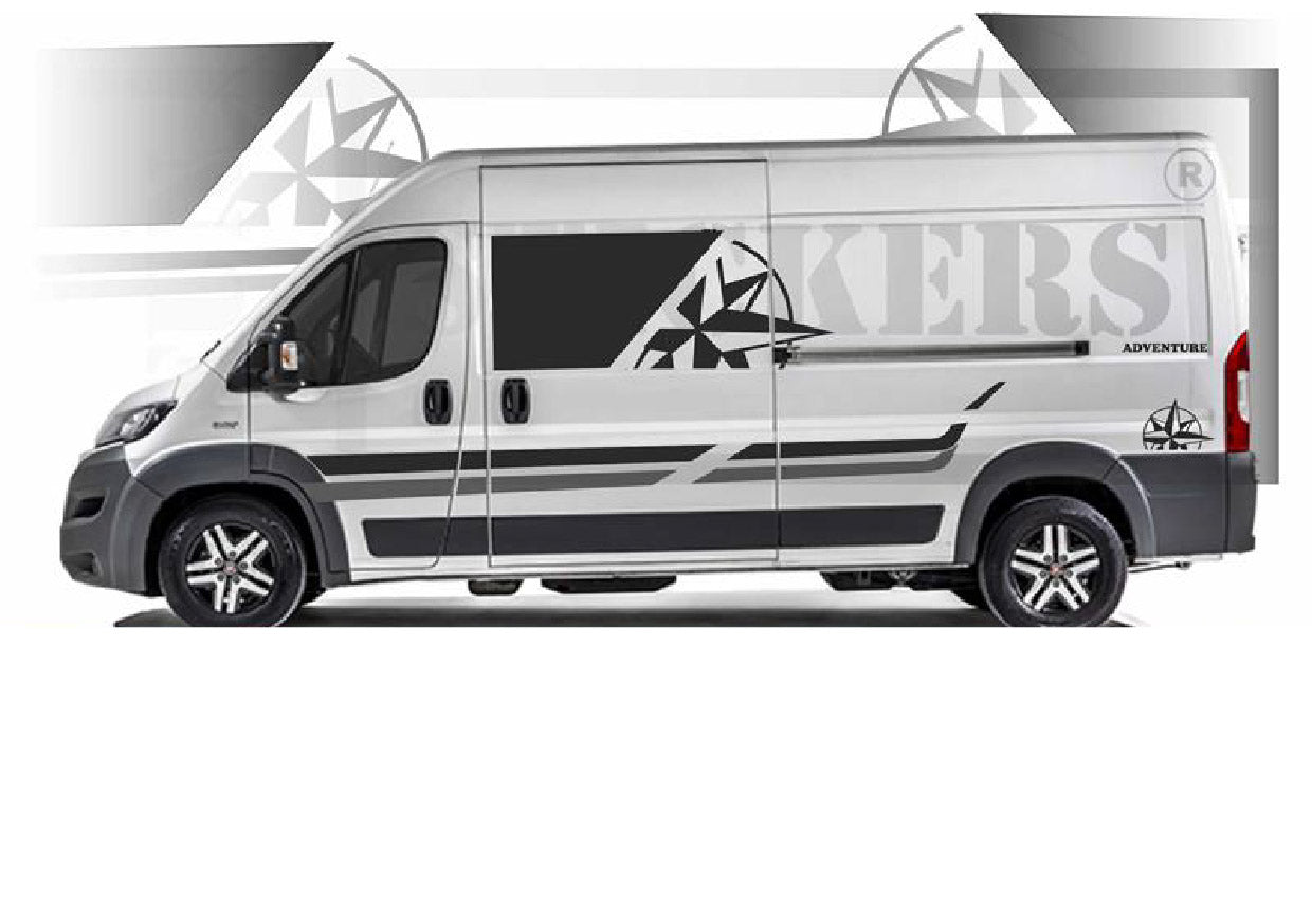 Sticker kit décoration Fiat ducato peugeot boxer Van  – Compatible touts modèles