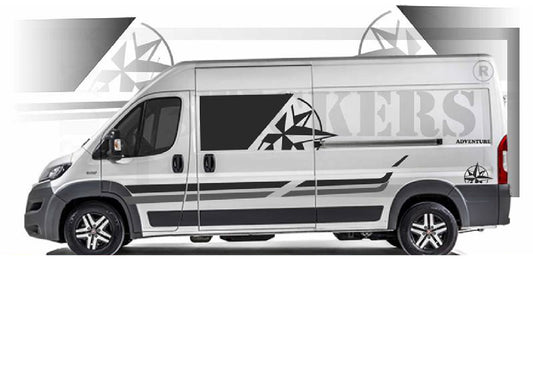 Sticker kit décoration Fiat ducato peugeot boxer Van  – Compatible touts modèles