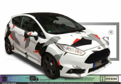 Sticker kit décoration intégral style mk7 Camouflage – Compatible touts modèles Ford Fiesta