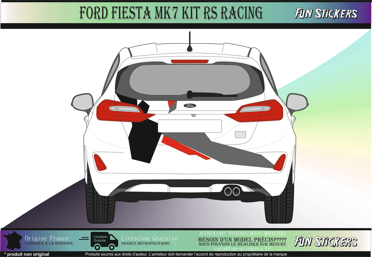 Sticker kit décoration intégral style mk7 Camouflage – Compatible touts modèles Ford Fiesta