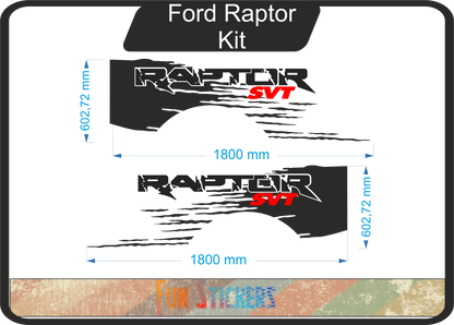 Stickers kit bandes latérales Raptor compatible Ford Raptor
