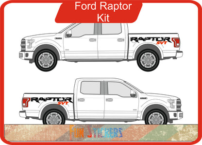 Stickers kit bandes latérales compatible ford ranger raptor