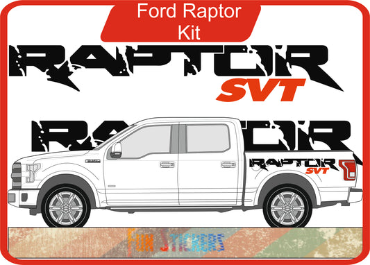 Stickers kit bandes latérales compatible ford ranger raptor