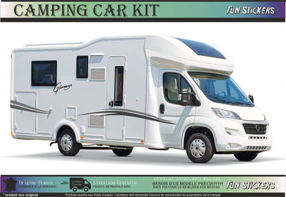 Sticker kit décoration latérale GLAMYS – Compatible toutes marques camping-car