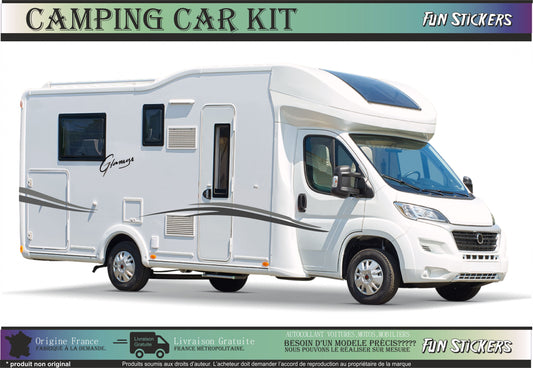 Sticker kit décoration latérale GLAMYS – Compatible toutes marques camping-car