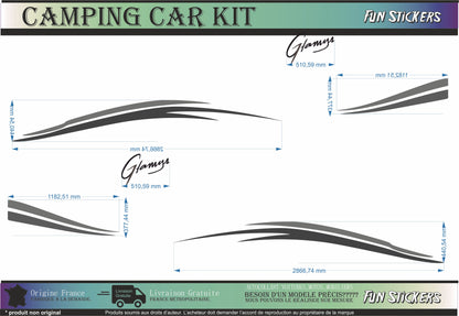 Sticker kit décoration latérale GLAMYS – Compatible toutes marques camping-car