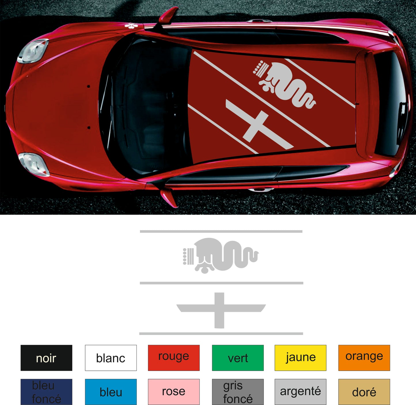 Sticker kit décoration Toit – Compatible toutes alfa romeo