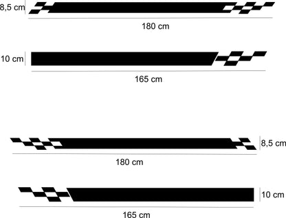 stickers autocollants bandes latérales damiers pour Nissan Juke - Kit décoration adhésif