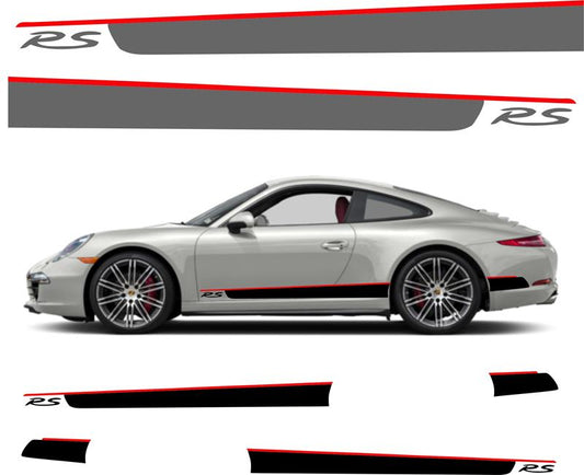 stickers autocollants pour Porsche - kit décoration bandes RS
