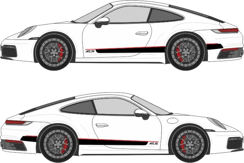 stickers autocollants pour Porsche - kit décoration bandes RS