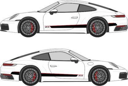 stickers autocollants pour Porsche - kit décoration bandes RS