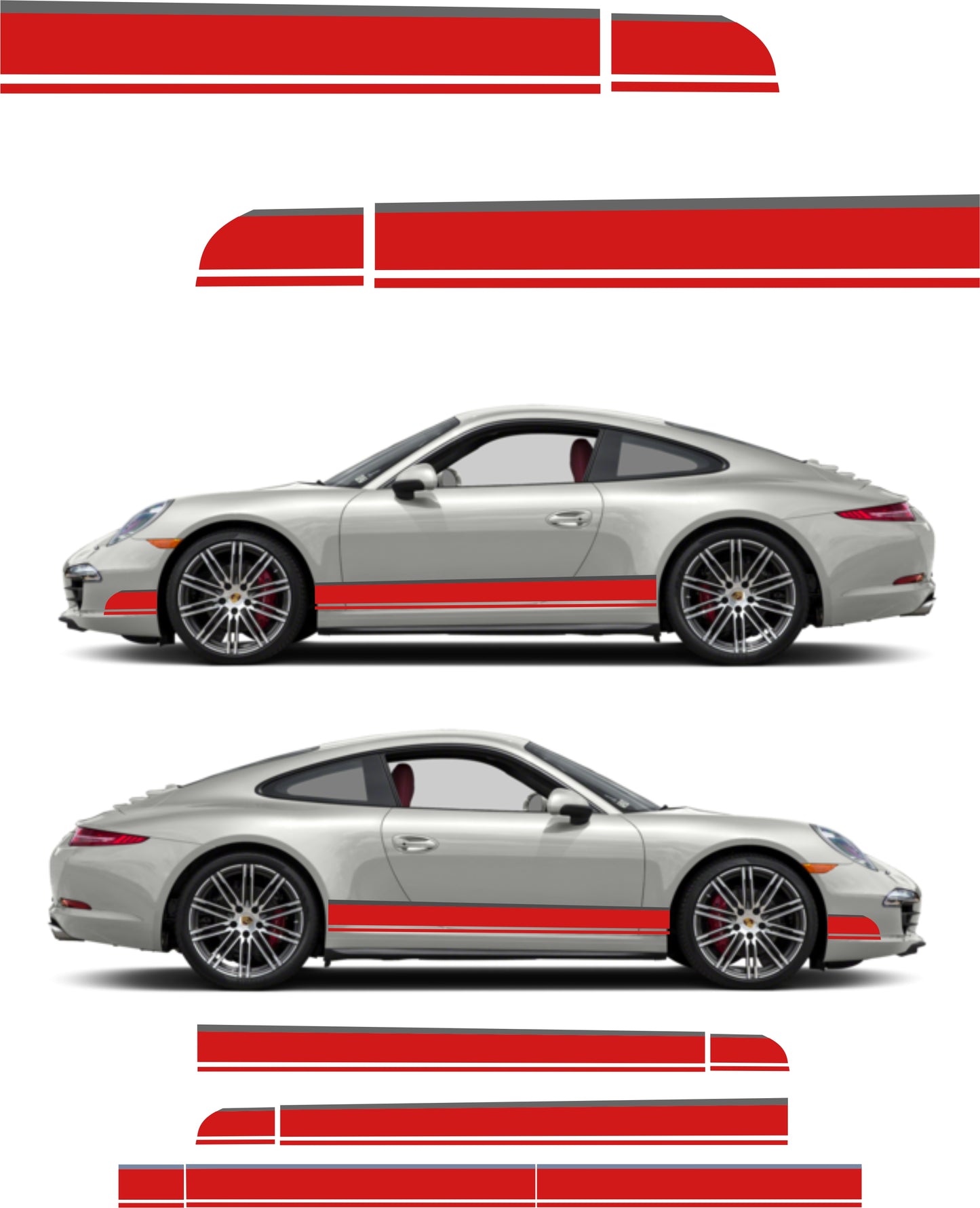 stickers autocollants pour Porsche - kit décoration intégrales