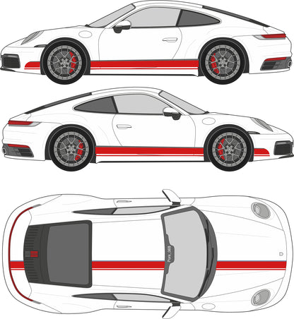 stickers autocollants pour Porsche - kit décoration intégrales