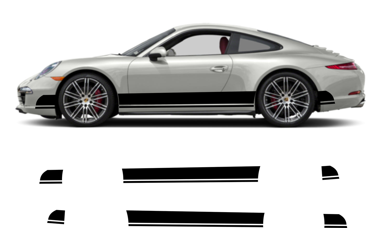 stickers autocollants pour PORSCHE - kit décoration Bandes bas de caisses latérales