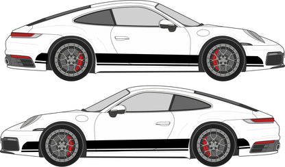 stickers autocollants pour PORSCHE - kit décoration Bandes bas de caisses latérales