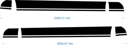 stickers autocollants pour PORSCHE - kit décoration Bandes bas de caisses latérales