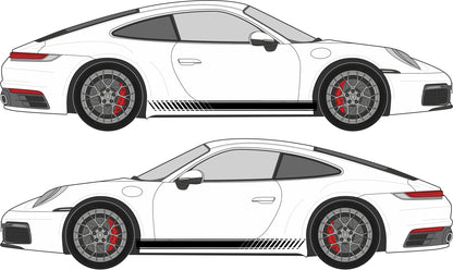 stickers autocollants pour Porsche - kit décoration Bandes bas de caisses racing