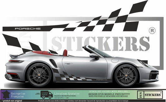 stickers autocollants pour PORSCHE - kit décoration intégrale bandes damier (Copie)
