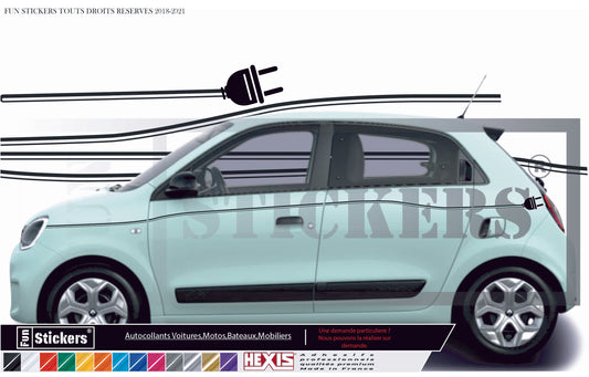 stickers autocollants RENAULT TWINGO 3 ELECTRIQUE - kit décoration intégral