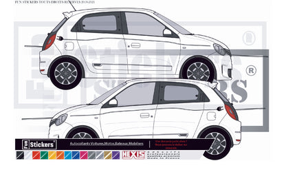stickers autocollants RENAULT TWINGO 3 ELECTRIQUE - kit décoration intégral