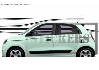 stickers autocollants POUR TWINGO 3 RENAULT - kit décoration BANDES LATERALES