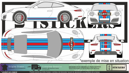 stickers autocollants Martini racing - kit décoration sponsor