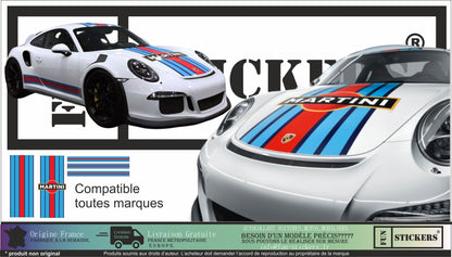 stickers autocollants Martini racing - kit décoration sponsor