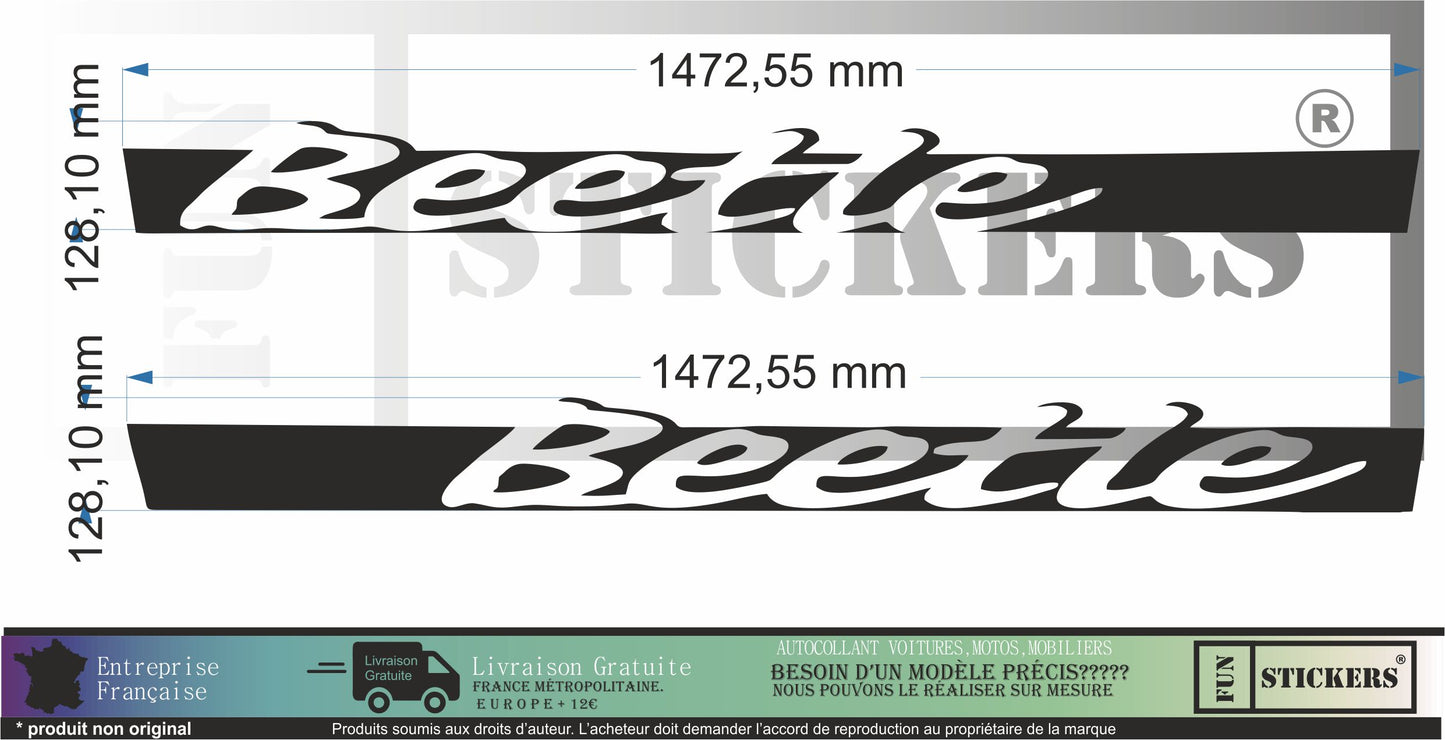 stickers autocollants pour Volkswagen new beetle - kit décoration bas de caisse