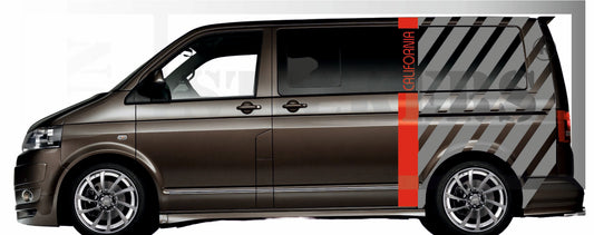 stickers autocollants pour vw volkswagen transporter effet rayure  - kit décoration