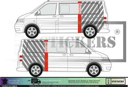 stickers autocollants pour vw volkswagen transporter effet rayure  - kit décoration