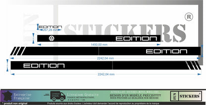 stickers autocollants pour volkswagen van transporter écriture EDITION - kit décoration